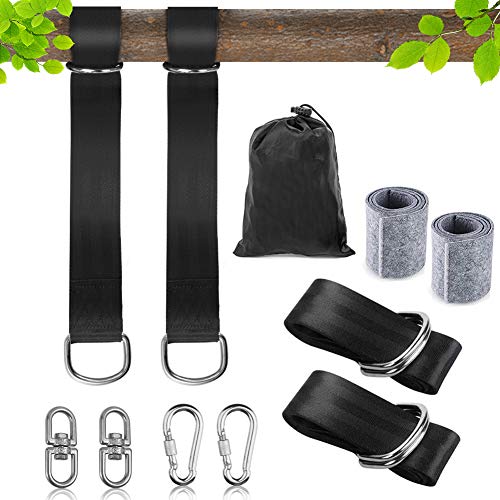 KNMY Correas de Hamacas para Exteriores, 150 CM Hamaca Correas Árbol, Columpio para Colgar Árboles Cinta de Fibra de Poliéster, con Mosquetón, Almohadillas de Protección, Hebillas Giratorias KNMY Correas de Hamacas para Exteriores, 150 CM Hamaca Correas Árbol, Columpio para Colgar Árboles Cinta de Fibra de Poliéster, con Mosquetón, Almohadillas de Protección, Hebillas Giratorias
