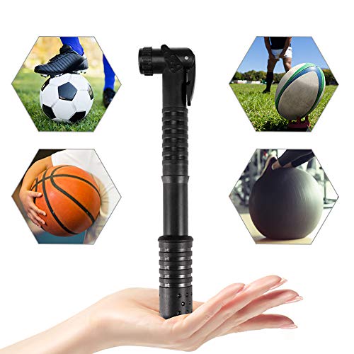 KNMY Hinchador de Balones, Bomba de Mano con Bicicleta, Bomba Inflar con 6 Agujas 1 Boquilla, Dispositivo Portátil de Inflado Rápido, para Bicicleta de Baloncesto de Fútbol(Negro)