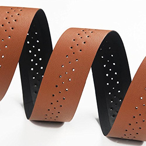 knowing 200cm Cuero de la PU Cinta de Manillar de Bicicleta, Bicicleta de Carretera con Cinta, Wrap con Bar Plugs, 2 Pcs (Brown) knowing 200cm Cuero de la PU Cinta de Manillar de Bicicleta, Bicicleta de Carretera con Cinta, Wrap con Bar Plugs, 2 Pcs (Brown)