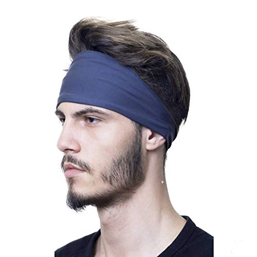 Knowing 3 Paquetes Diadema para Hombre, Diadema para Hombre, Diadema Unisex Que Absorbe la Humedad y Elástica, Diadema Deportiva para Correr, Ciclismo, Yoga, Baloncesto (3 Colores)