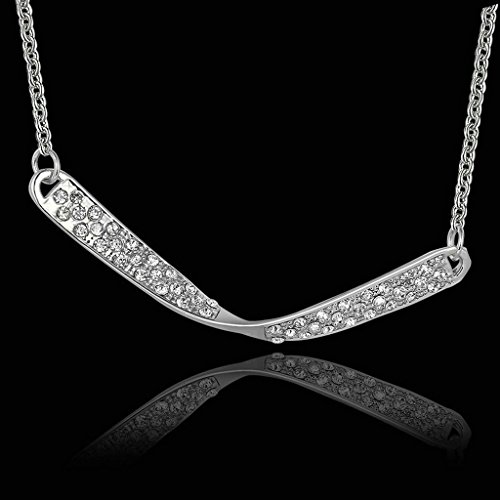 KnSam Joyería de Moda Collar de Plata Mujer, Chapado en Plata Boomerang Colgante Cristal para Mujer Joya Original Joya Original KnSam Joyería de Moda Collar de Plata Mujer, Chapado en Plata Boomerang Colgante Cristal para Mujer Joya Original Joya Original