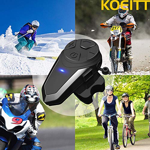 KOEITT BT-S3 Intercomunicador Casco Moto Auriculares Intercomunicador Moto Bluetooth para Motocicletas,Gama Comunicación Intercom de 1000m, Impermeabilidad(1*BT-S3)