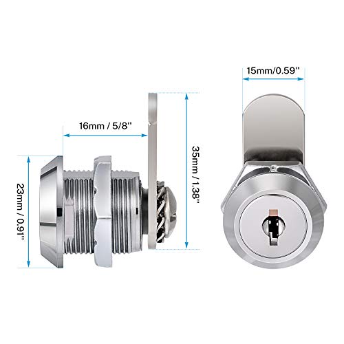 Kohree 5 pcs Cerradura para Buzón 16mm Cerradura Cilindro Con 10 Llaves, Cerradura para Taquilla, Cerradura para Cajón, Cerradura para Muebles, cerraduras de cilindro de armario, cilindro Cam Kohree 5 pcs Cerradura para Buzón 16mm Cerradura Cilindro Con 10 Llaves, Cerradura para Taquilla, Cerradura para Cajón, Cerradura para Muebles, cerraduras de cilindro de armario, cilindro Cam