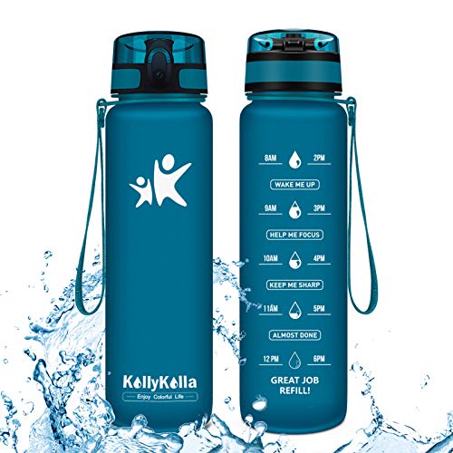 KollyKolla Botella Agua Sin BPA Deportes - 500ml, Reutilizables Ecológica Tritan, Bebidas Botellas con Filtro & Marcador de Tiempo, para Colegio, Tapa Abatible de 1 Clic, Verde Bosque Mate KollyKolla Botella Agua Sin BPA Deportes - 500ml, Reutilizables Ecológica Tritan, Bebidas Botellas con Filtro & Marcador de Tiempo, para Colegio, Tapa Abatible de 1 Clic, Verde Bosque Mate