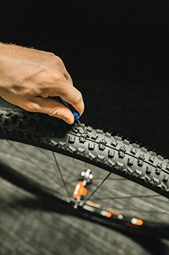 KOM Cycling Kit de reparación de neumáticos tubulares para Bicicletas 8 Colores! Arregla daños de neumáticos de Bicicleta montañera y de Carrera - Incluye Horquilla y escariador de reparación