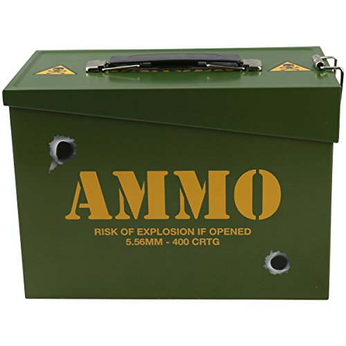 Kombat UK Kids' Army Ammo Tin Toy Storage Lunch Box, Olive Green