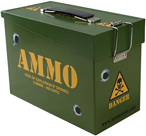 Kombat UK Kids' Army Ammo Tin Toy Storage Lunch Box, Olive Green