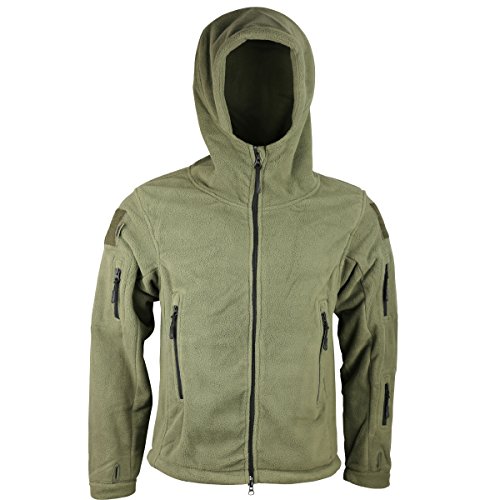 Kombat UK táctico Recon de Forro Polar Sudadera con Capucha para Hombre, Verde Oliva, Medium Kombat UK táctico Recon de Forro Polar Sudadera con Capucha para Hombre, Verde Oliva, Medium