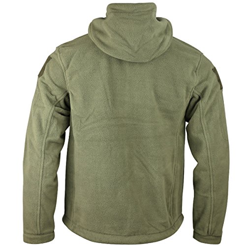 Kombat UK táctico Recon de Forro Polar Sudadera con Capucha para Hombre, Verde Oliva, Medium