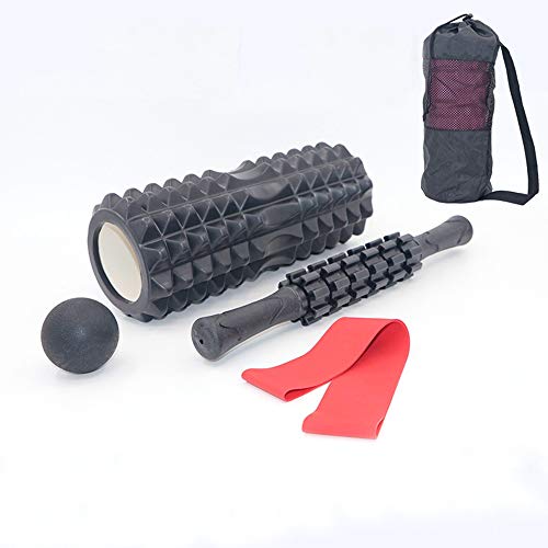 Konesky Faszienrolle Set 5 en 1 con Foam Roller Massageroller Schaumrolle Massagebäleln Massagebäling Muskelkaten- negro