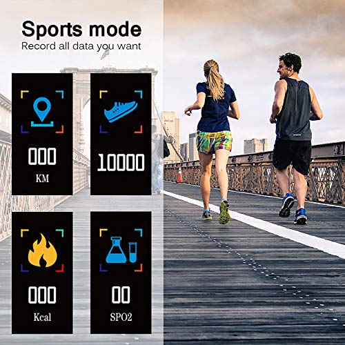 Konesky Fitness Tracker Monitor de Ritmo cardíaco Pulsera de presión Arterial Actividad Reloj Podómetro Contador de calorías Pulsera para Android iOS Smartphone (Rojo)