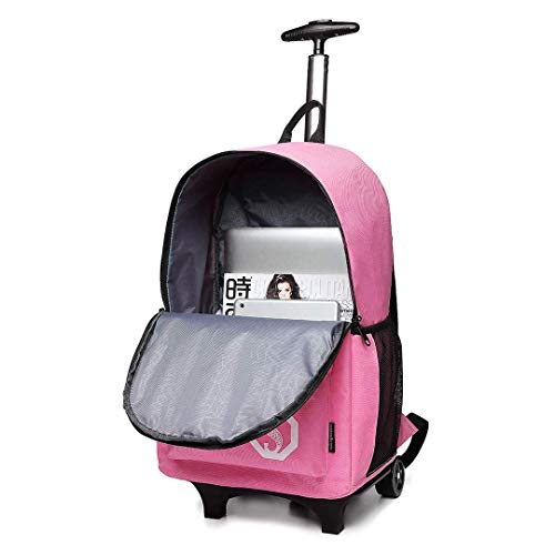 Kono Anime Cartoon Luminous música Boy Backpack Escuela Estudiante Mochila de Moda, Mochila Escolar Unisex Bookbag Maleta De Viaje Trolley Ordenador Mochila (Rosa)