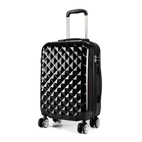 Kono Equipaje de Mano Ligero PC Duro Shell + ABS Maleta 4 Ruedas giratorias Cabina con Ruedas (Negro, S-20) Kono Equipaje de Mano Ligero PC Duro Shell + ABS Maleta 4 Ruedas giratorias Cabina con Ruedas (Negro, S-20)