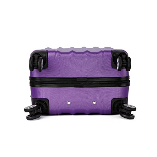 Kono Maleta de ABS de 28 Pulgadas con Esculpido en Forma Vertical,4 Ruedas (94L Grande,Morado)