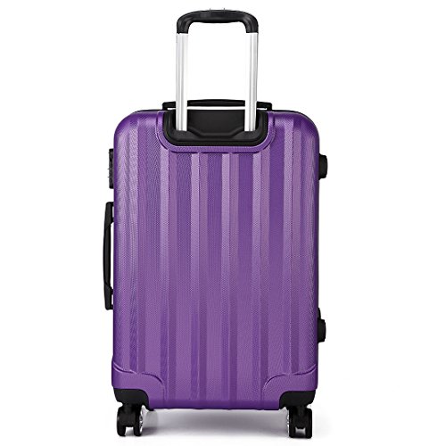 Kono Maleta de ABS de 28 Pulgadas con Esculpido en Forma Vertical,4 Ruedas (94L Grande,Morado)