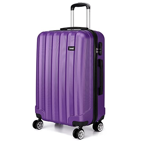 Kono Maleta de ABS de 28 Pulgadas con Esculpido en Forma Vertical,4 Ruedas (94L Grande,Morado) Kono Maleta de ABS de 28 Pulgadas con Esculpido en Forma Vertical,4 Ruedas (94L Grande,Morado)
