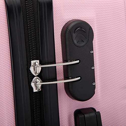 Kono Maleta de Cabina de ABS de 20 Pulgadas con Diseño Esculpido en Horizontal,4 Ruedas,55x40x22cm(Rosa) Kono Maleta de Cabina de ABS de 20 Pulgadas con Diseño Esculpido en Horizontal,4 Ruedas,55x40x22cm(Rosa)