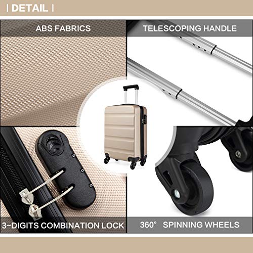 Kono Maletas de Viaje Cabina 55 x 38 x 20 cm 4 Ruedas Rígida Ligera ABS Kono Maletas de Viaje Cabina 55 x 38 x 20 cm 4 Ruedas Rígida Ligera ABS