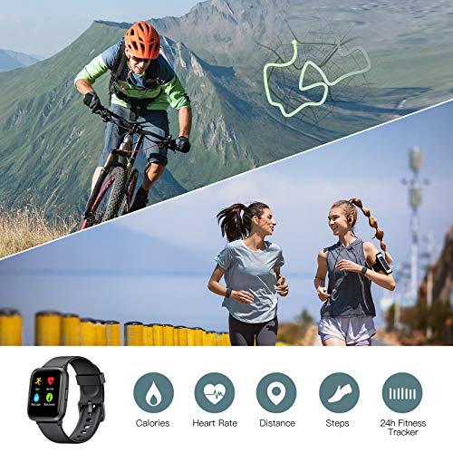 Koogeek Smartwatch,Reloj Inteligente con Función Esfigmomanómetro y Oxímetro,Pulsómetro,Monitor de Sueño,Compatible con Dispositivos iOS y Android
