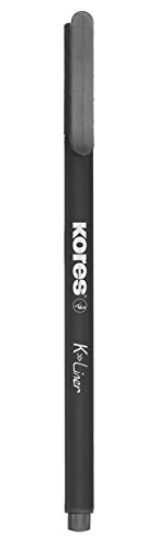 Kores K-Liner Fineliner punta de metal, 0,4 mm, negro (caja de 12)