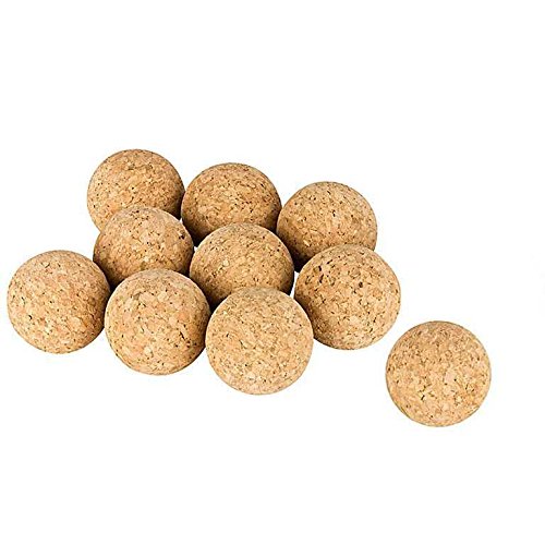 Kork-Deko Conjunto de 10 Bolas de Corcho (Bolas de Kicker de Corcho), Corcho Natural, diámetro = 3,5 cm | Naturales, Muy silenciosas (futbolín, Bola de Kicker, Bolas para futbolines, 10 Piezas)