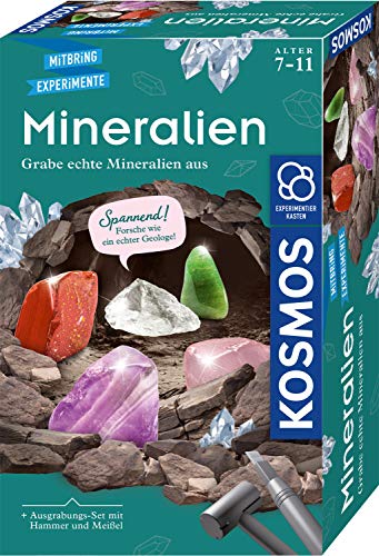 KOSMOS Grabe echte Mineralien selbst aus mit Hammer und Meißel Set de experimentación para niños a Partir de 7 años. (657901)