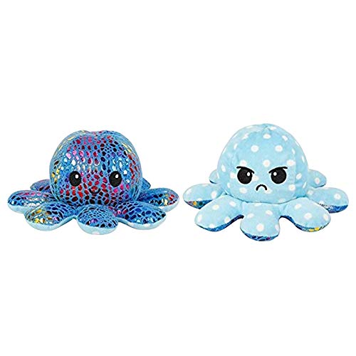 KOSONS Peluche de Pulpo Reversible, Bonitos Juguetes de Peluche, muñeco Vibrante de Doble Cara, el Pulpo Reversible Original de Felpa, Bonitos Juguetes de Peluche (C)