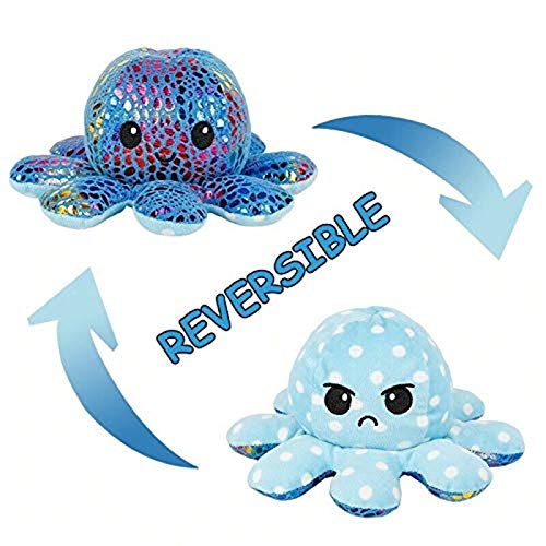 KOSONS Peluche de Pulpo Reversible, Bonitos Juguetes de Peluche, muñeco Vibrante de Doble Cara, el Pulpo Reversible Original de Felpa, Bonitos Juguetes de Peluche (C)