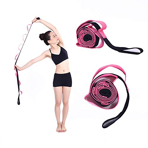 Kottle 10 Fijo trabillas antideslizante durable correa para Yoga (algodón, Escape - Correa de estiramientos para Flexibilidad y terapia ejercicios de fitness, rosa