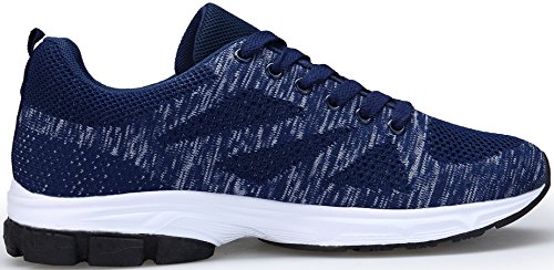 KOUDYEN Unisex Zapatillas Deportivas de Mujer Ligero Running Sneakers Hombre Deporte Zapatos Negro Azul Gris Rojo,fz888-darkblue-EU45