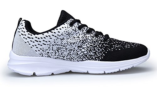 KOUDYEN Zapatillas Deportivas de Mujer Hombre Running Zapatos para Correr Gimnasio Calzado Unisex,XZ746-W-blackwhite-EU35
