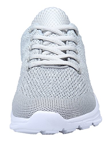 KOUDYEN Zapatillas Deportivas de Mujer Hombre Running Zapatos para Correr Gimnasio Calzado Unisex,XZ746-W-grey-EU39