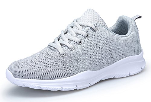 KOUDYEN Zapatillas Deportivas de Mujer Hombre Running Zapatos para Correr Gimnasio Calzado Unisex,XZ746-W-grey-EU39