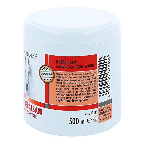 Kräuterhof 2197 - Bálsamo para caballos (extrafuerte, 500 ml) Kräuterhof 2197 - Bálsamo para caballos (extrafuerte, 500 ml)