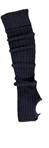 krautwear® Mujer Chica Ballet - Calentadores con agujero en el talón calentadores de ballet Sirven legwarmer Mangas aprox. 55 cm 1980er años 80 años negro blanco neón rosa verde amarillo naranja Negro