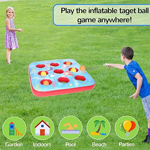 KreativeKraft Target Ball Juego Inflable para niños Fiesta Juegos de Verano al Aire Libre para Boy Girl 3 en una Fila Inflatables Jardín de Juguete