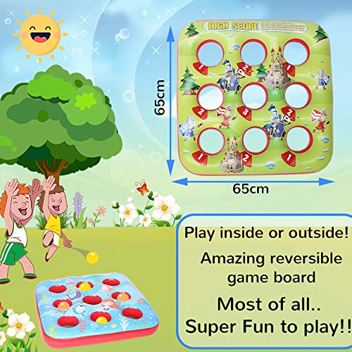 KreativeKraft Target Ball Juego Inflable para niños Fiesta Juegos de Verano al Aire Libre para Boy Girl 3 en una Fila Inflatables Jardín de Juguete