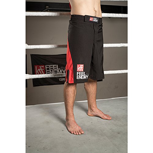 KRF Feel The Enemy MMA Bangkok Pantalones Cortos de Boxeo, Hombre, Negro, L