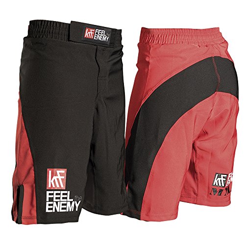 KRF Feel The Enemy MMA Bangkok Pantalones Cortos de Boxeo, Hombre, Negro, L