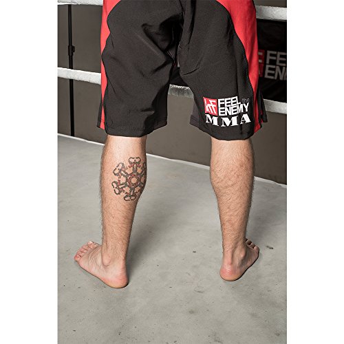 KRF Feel The Enemy MMA Bangkok Pantalones Cortos de Boxeo, Hombre, Negro, L