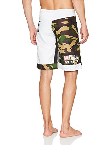 KRF Feel The Enemy MMA Samut Pantalones de Boxeo, Hombre, Multicolor (Camuflaje/Blanco/Negro), M