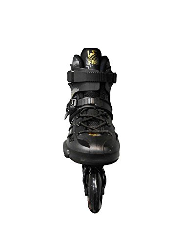 KRF The New Urban Concept Freeskate Angel Patines en Línea Ruedas 4x80 con Guía de CNC, Negro (Gold), 38 KRF The New Urban Concept Freeskate Angel Patines en Línea Ruedas 4x80 con Guía de CNC, Negro (Gold), 38