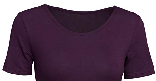 Krisli Body de manga corta para mujer de algodón con cierre de gancho. morado XL Krisli Body de manga corta para mujer de algodón con cierre de gancho. morado XL