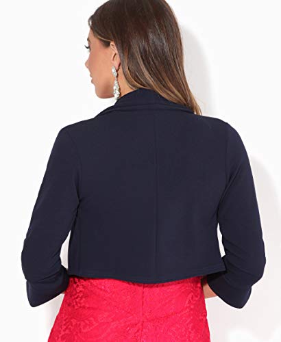 KRISP Bolero Mujer Fiesta Tallas Grandes Torera Chaqueta Corta Boda Elegante Barata Noche Vestir Manga, (Azul Marino (3729), 36 EU (08 UK)), 3729-NVY-08 KRISP Bolero Mujer Fiesta Tallas Grandes Torera Chaqueta Corta Boda Elegante Barata Noche Vestir Manga, (Azul Marino (3729), 36 EU (08 UK)), 3729-NVY-08