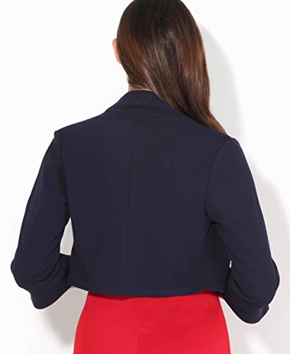 KRISP Bolero Mujer Fiesta Tallas Grandes Torera Chaqueta Corta Boda Elegante Barata Noche Vestir Manga, (Azul Marino (3729), 36 EU (08 UK)), 3729-NVY-08