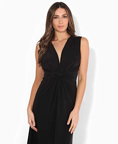 KRISP Vestido Mujer Largo Tallas Grandes Barato Sin Manga Boda Noche Cóctel Fiesta Elegante, Negro, 38 EU (10 UK), 3278-BLK-10