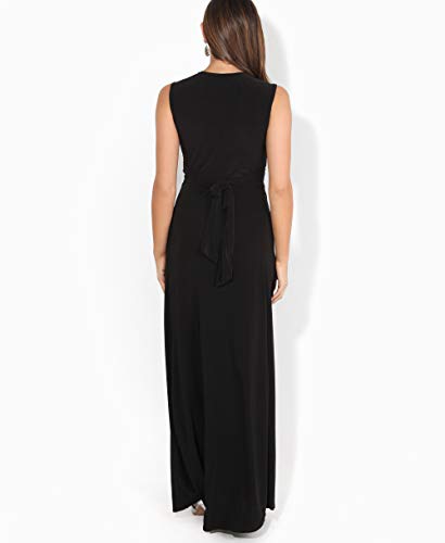 KRISP Vestido Mujer Largo Tallas Grandes Barato Sin Manga Boda Noche Cóctel Fiesta Elegante, Negro, 38 EU (10 UK), 3278-BLK-10