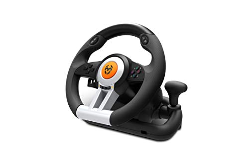 Krom K-WHEEL - NXKROMKWHL - Juego de volante y pedales Multiplataforma, palanca de cambios y levas en el volante, efecto vibracion, compatible PC, PS3, PS4 y XBOX Krom K-WHEEL - NXKROMKWHL - Juego de volante y pedales Multiplataforma, palanca de cambios y levas en el volante, efecto vibracion, compatible PC, PS3, PS4 y XBOX