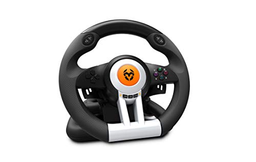 Krom K-WHEEL - NXKROMKWHL - Juego de volante y pedales Multiplataforma, palanca de cambios y levas en el volante, efecto vibracion, compatible PC, PS3, PS4 y XBOX Krom K-WHEEL - NXKROMKWHL - Juego de volante y pedales Multiplataforma, palanca de cambios y levas en el volante, efecto vibracion, compatible PC, PS3, PS4 y XBOX