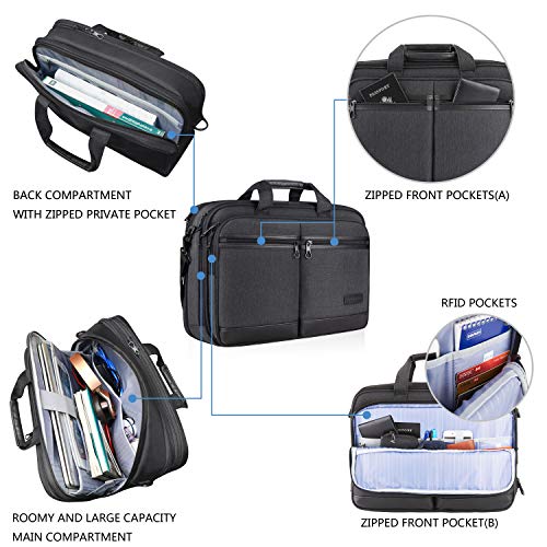 KROSER Bandolera para Portátil de 18" Elegante Maletín para Portátil hasta 17.3" Expandible Hidrófugo Bolsa de Mensajero con Bolsillos RFID para Negocios/Viajes/Universidad/Hombres/Mujeres KROSER Bandolera para Portátil de 18" Elegante Maletín para Portátil hasta 17.3" Expandible Hidrófugo Bolsa de Mensajero con Bolsillos RFID para Negocios/Viajes/Universidad/Hombres/Mujeres